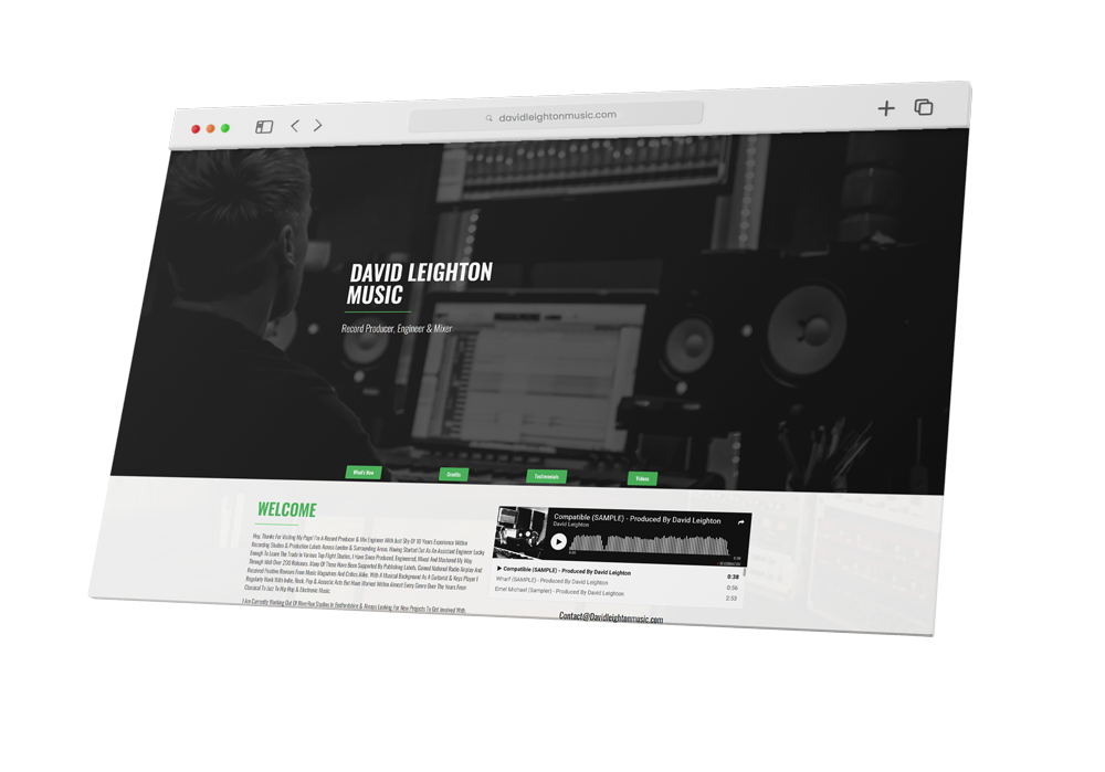 David Leighton Music Pixt Web Design